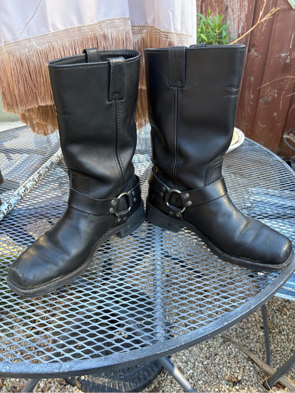 Harley-Davidson Bowden Black Leather Harness Motorcycle Boots - 9.5 Men